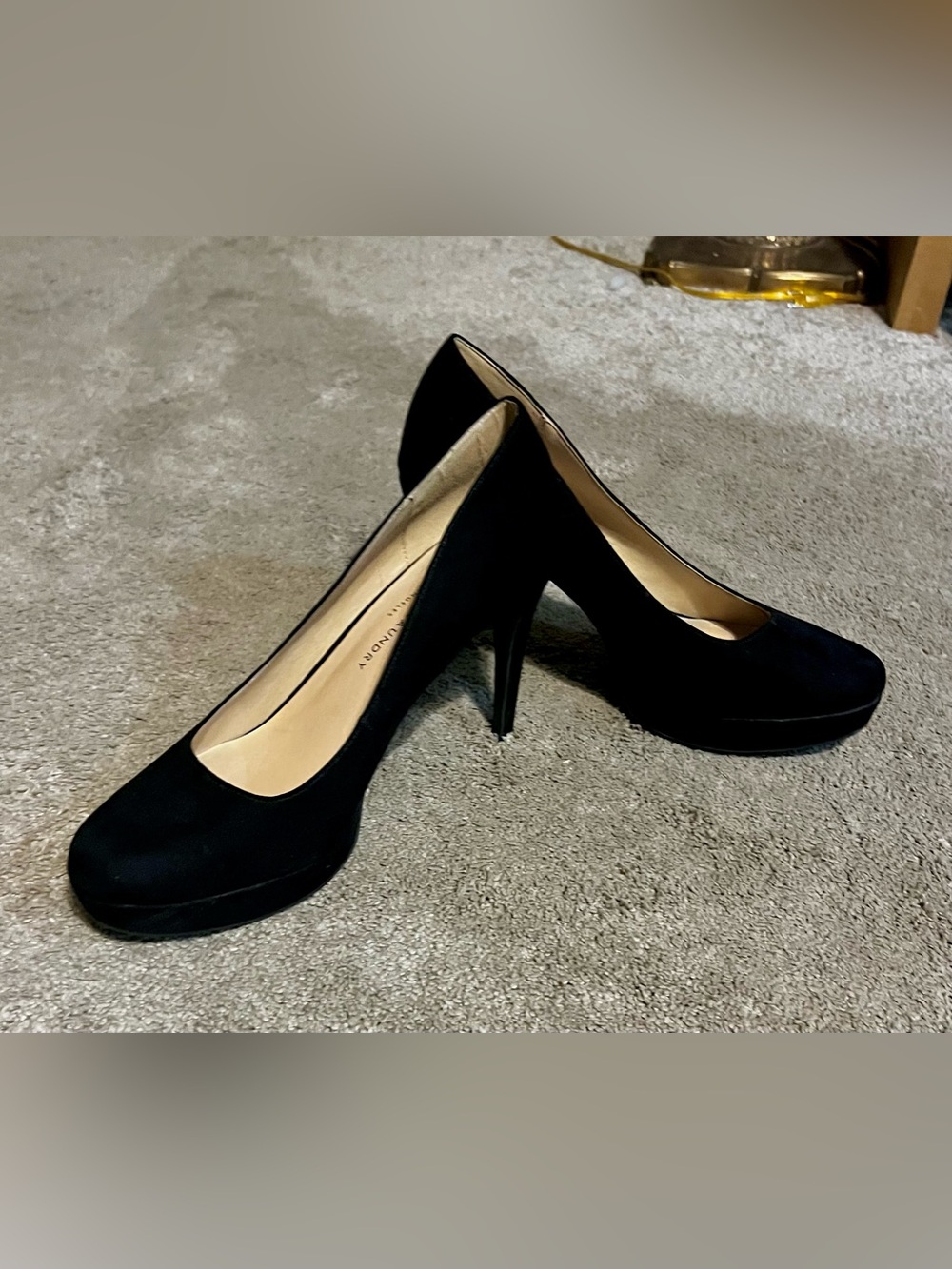 Chinese Laundry Black Suede Platform Stiletto Pumps
